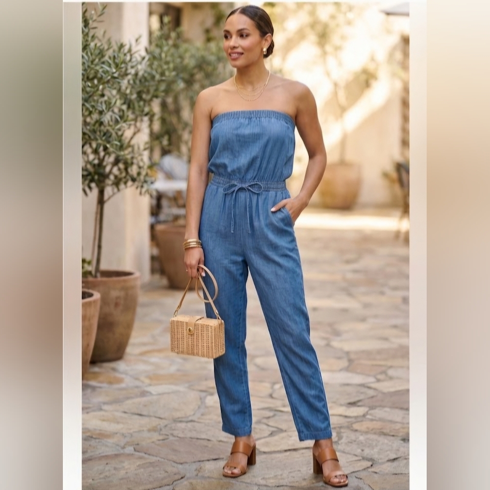 Chambray Denim Jumpsuit (L), NWT